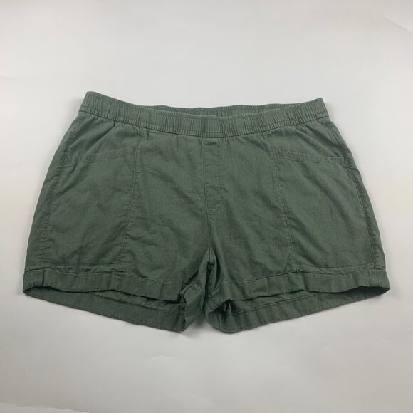 Old Navy Arugula Linen Blend High Rise Pull On Shorts XL - Picture 1 of 5